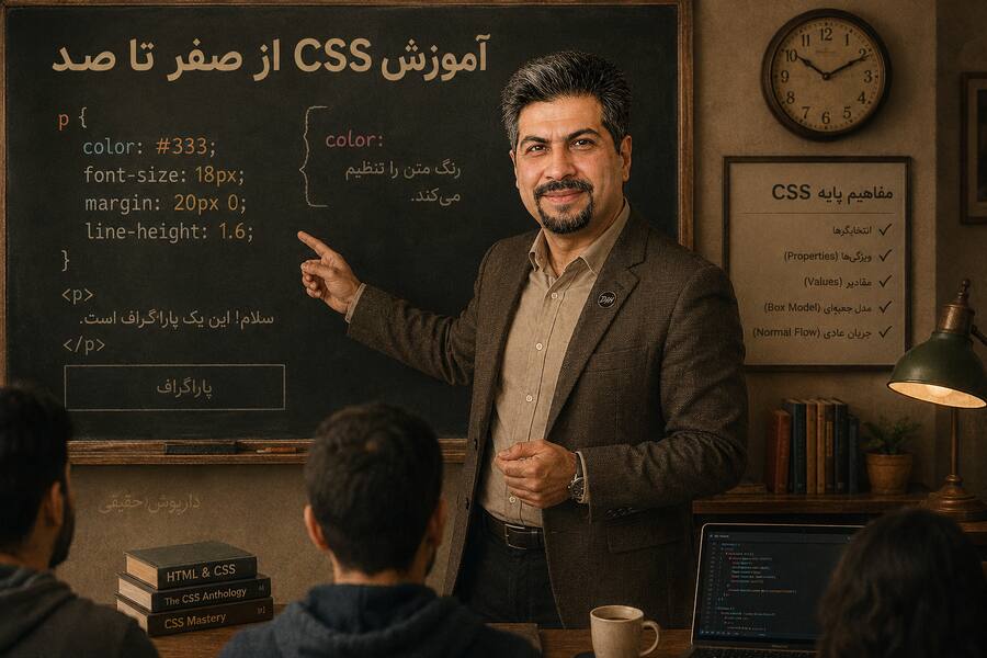 آموزش CSS از صفر تا صد؛ راهنمای جامع یادگیری CSS از مبتدی تا حرفه‌ای با داریوش حقیقی