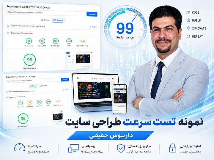 نمونه تست سرعت Google Page Speed طراحی سایت داریوش حقیقی نمونه تست سرعت Google Page Speed طراحی سایت داریوش حقیقی